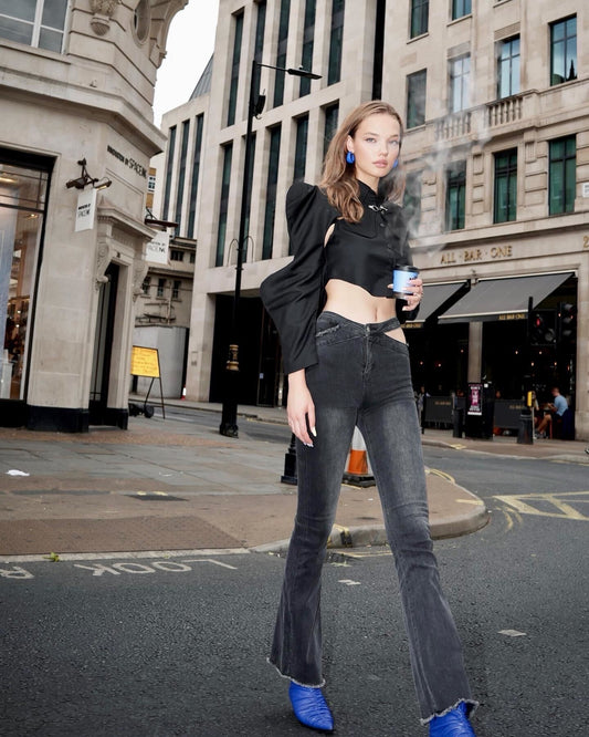 LD Black Hand Blouse Jean